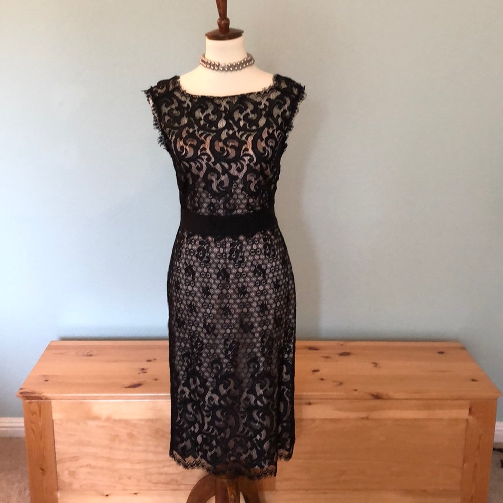 Diane von furstenburg black lace dress